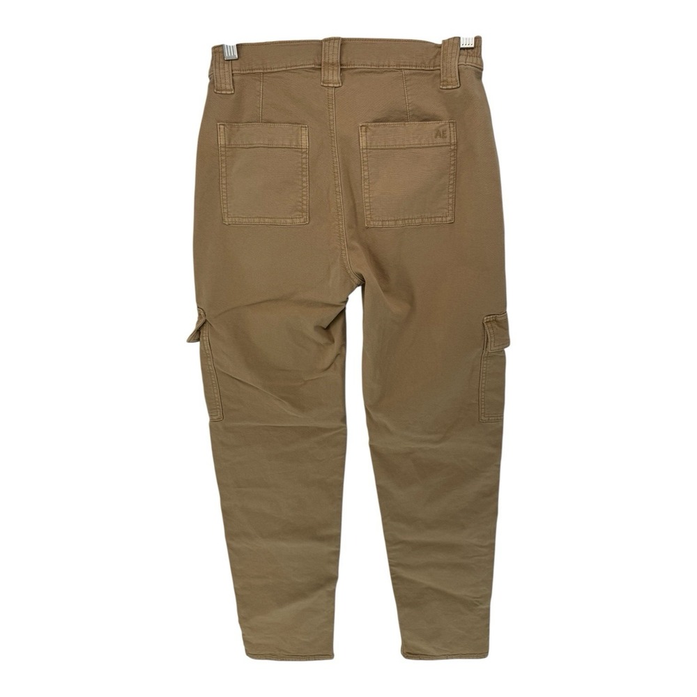 New! American Eagle Outfitters Women's Teens Khaki Cargo Pants Sz 0 Stretch - Picture 2 of 3
